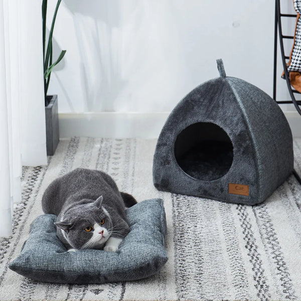 Cozy Semi-Enclosed Cat Bed